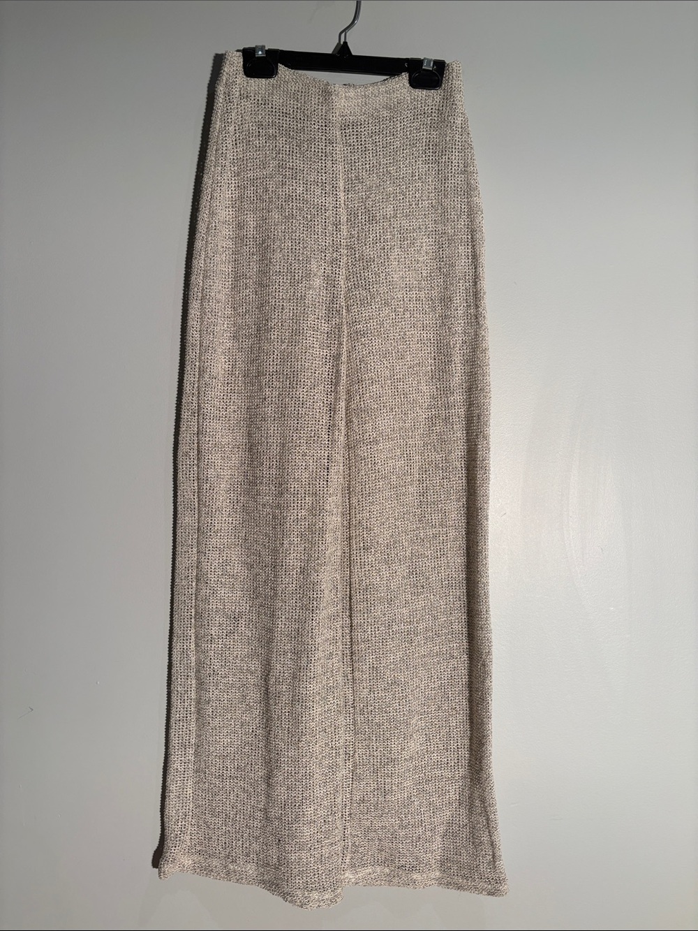 Zara Beige Open Knit Crochet Maxi Skirt – Size S